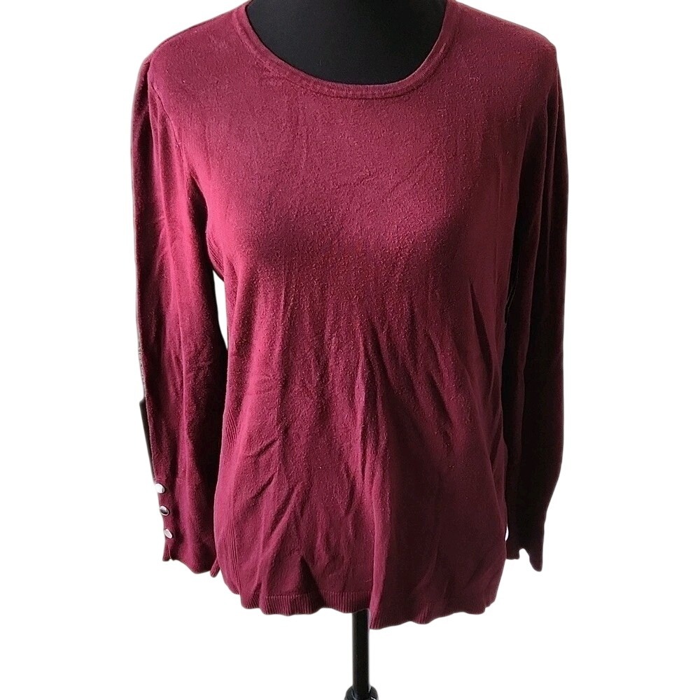 JM Collection Burgundy Long Sleeve‎ Sweater M